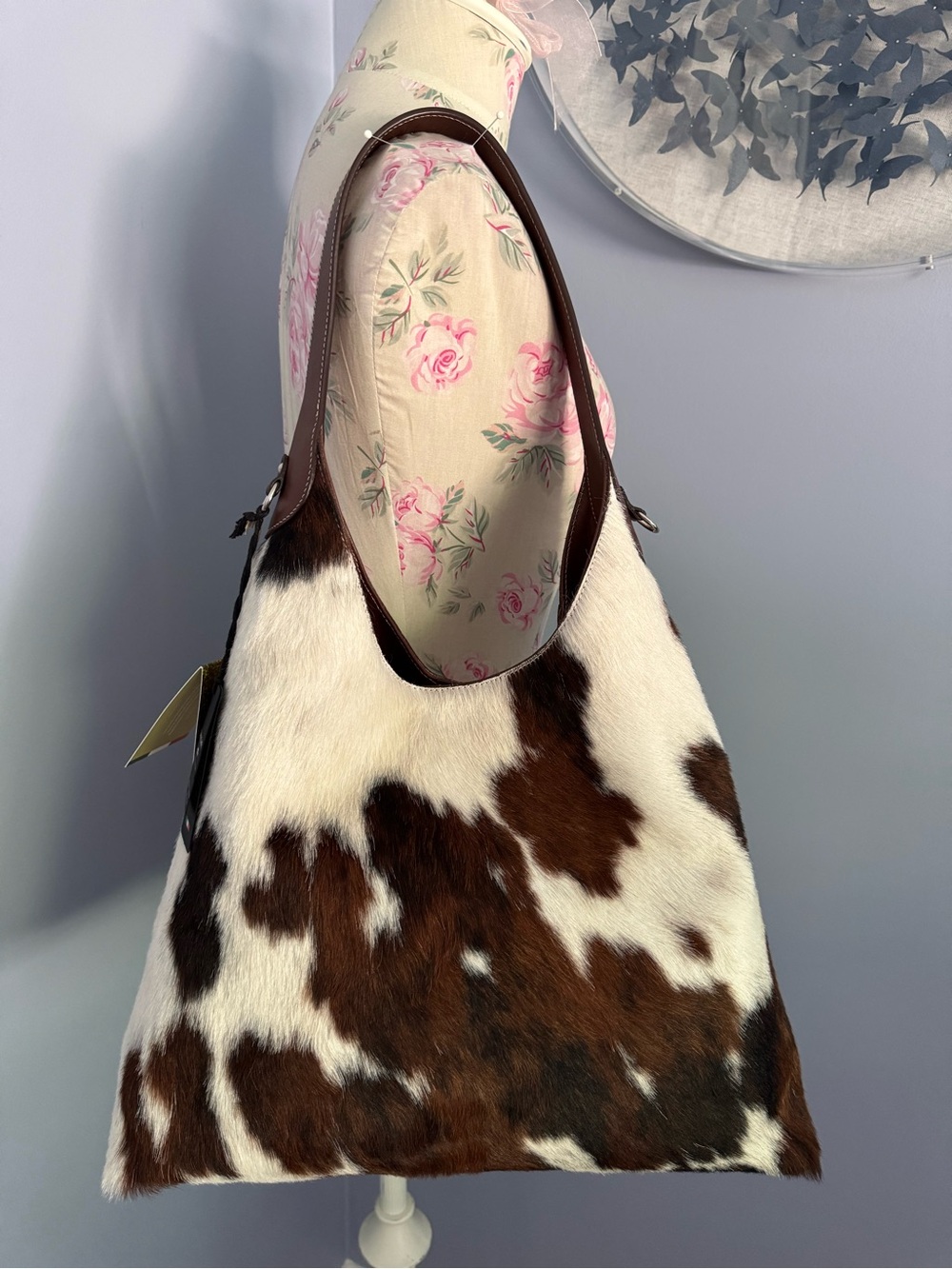 Brown & White Cowhide Shoulder Bag